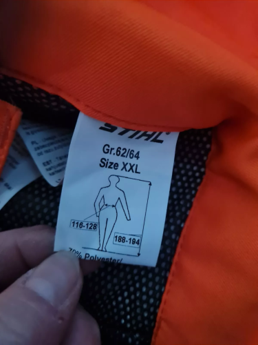 Stihl Schnittschutz Beinlinge orange Forstschutz Waldarbeiter rundum Forst THW